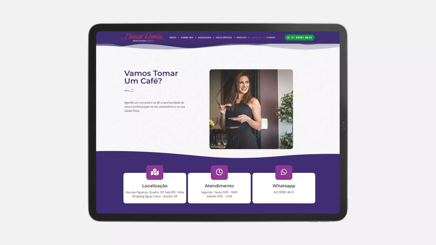 Criação de site, logomarca e administração do site para Denise Ramos: imagem 3