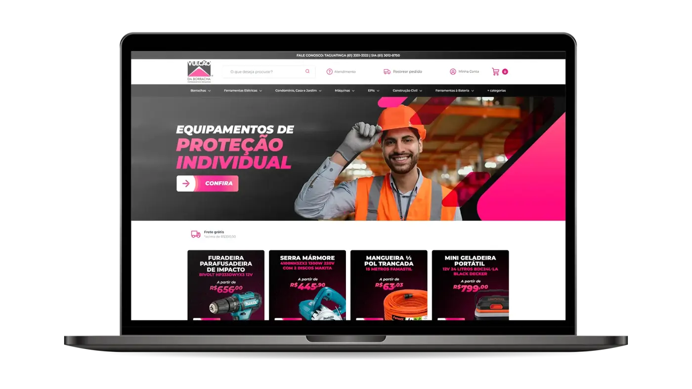 Criação de loja virtual / site para Vulcão da Borracha: imagem 1